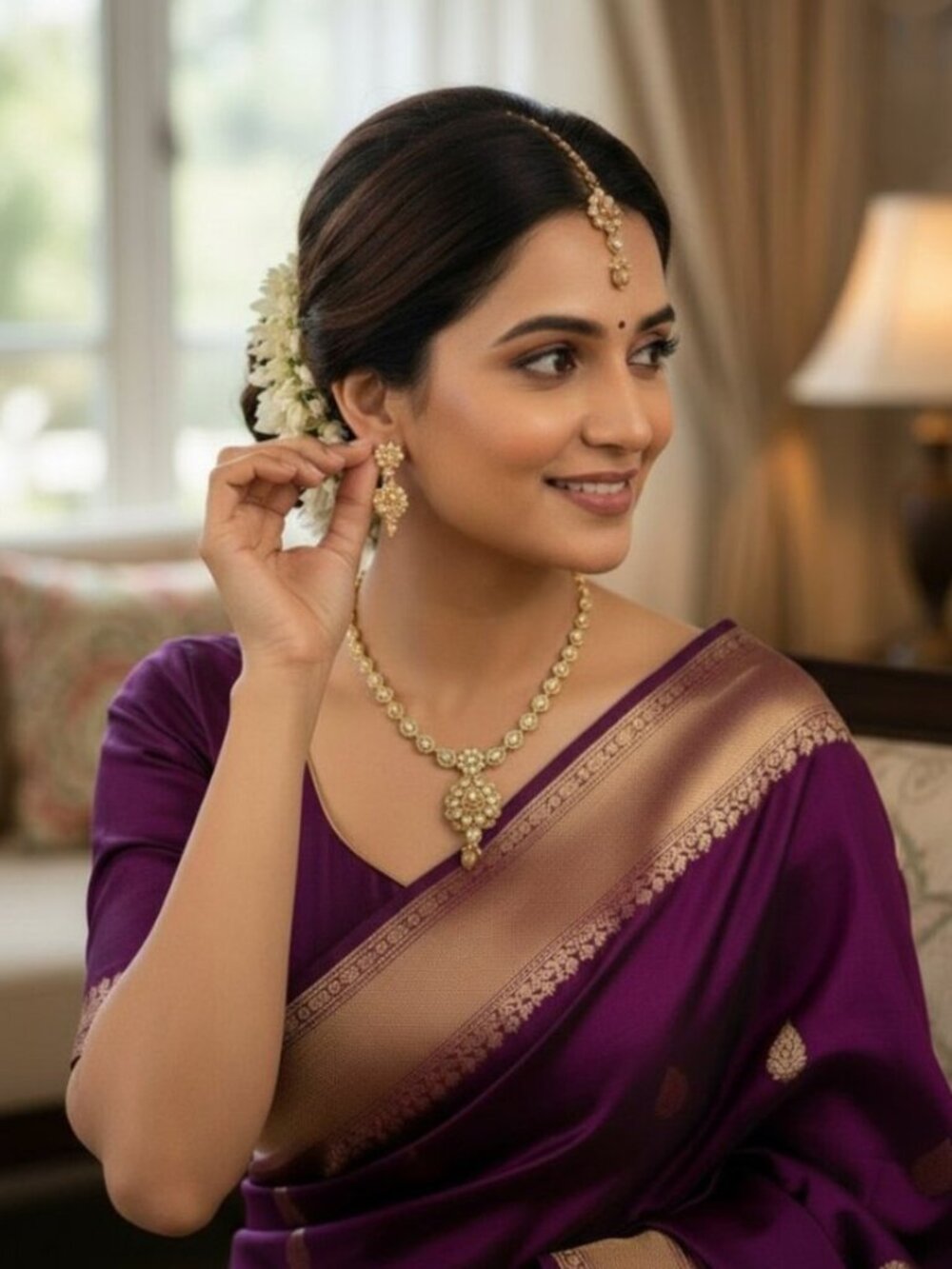 Kundan Indian Gold Plated 3 Piece Set